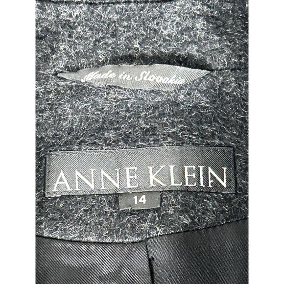 Anne Klein Black Wool Mohair Blend Overcoat Coat Women's Size 14 WPL 7888 - Picture 5 of 11